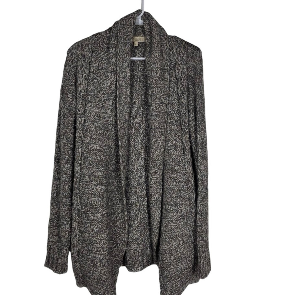 Lineamaglia Cardigan Women S Brown Wool Alpaca Open Front Cable Knit Italy